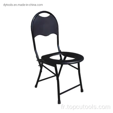 Chaise de commode de toilettes en plastique Portable chaise de commode de camping